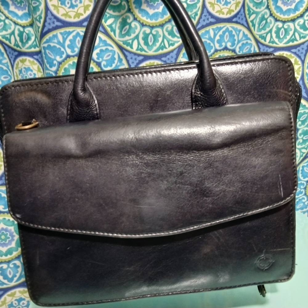 Vintage Franklin Covey Black Briefcase Classic Leather Design